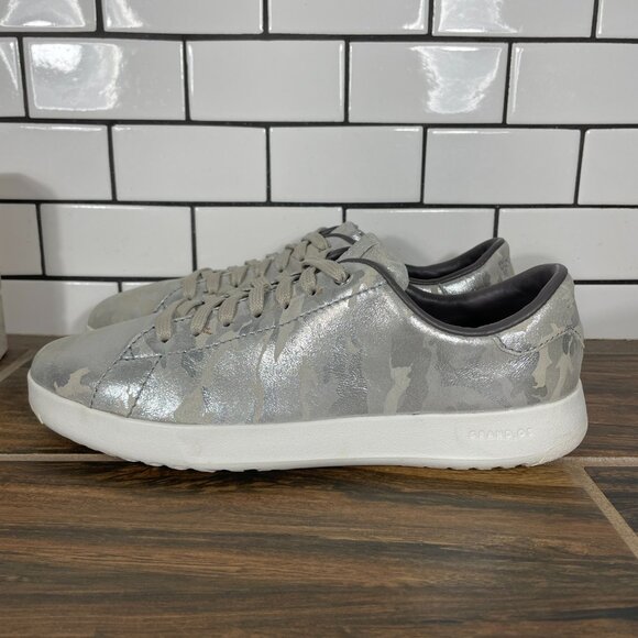 Cole Haan GrandPro Tennis Womens Size 7.5 Shoes Metallic Camo Lace Up Sneaker - Picture 1 of 13